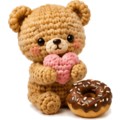 Cozy Amigurumi Bear Stickers