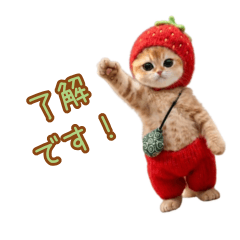 Karakusa Pouch Strawberry Cat