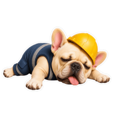 French Bulldog Construction Worker
