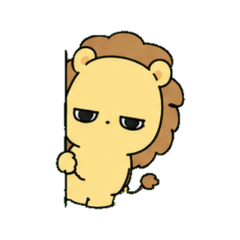 Deadpan lion