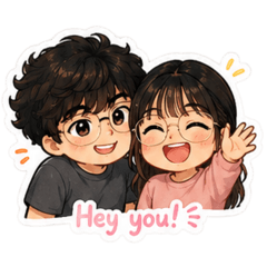 Penguin and Laura sweet love sticker