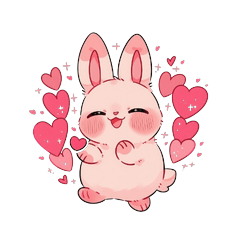 Usapoyo - Sweet Pink Bunny Stickers