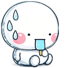 毎年使える♡と~っても暑い日雨のスタンプ