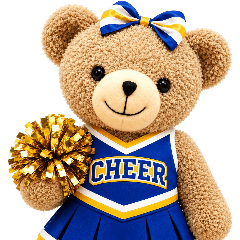 Blue and Gold Cheer Bear Stickers