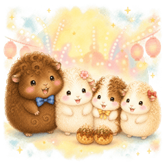 Lop-eared Rabbit Family Kansai Stickers