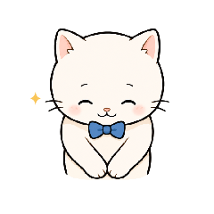 Gentle Polite Cat Stickers Hiro Revised