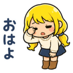 Cute Blonde Girl Daily Stickers Vol.1