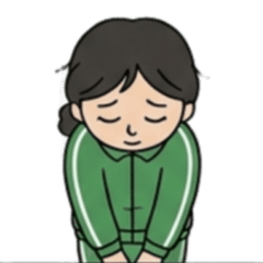 An old lady in a green tracksuit