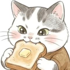 Momo the Chubby Cat Loves Eating