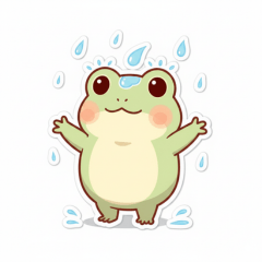 adorable pastel-coloured frog