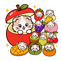 Fluffy  Brown Minuet: Fruity Peek-a-Boo!