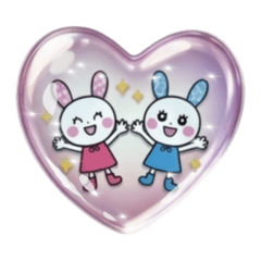 Cute Bunny Glass Marble Stickers