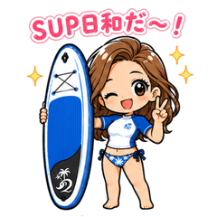 Cute SUP Girl Stickers