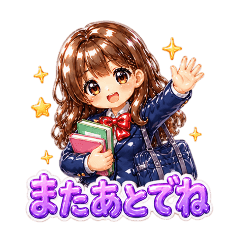 Glossy High School Girl Daily Stickers