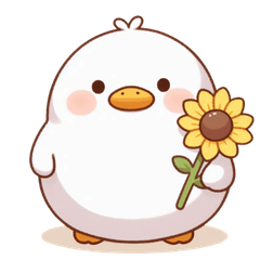 Chubby duck with flowers (ENG)