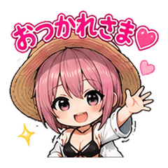 Pink-Hair Chibi Girl Daily Stickers