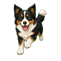 Tricolor Dog Daily Stickers