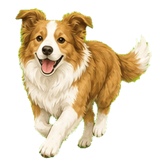 Sable and White Dog Daily Stickers