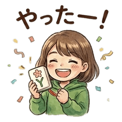Cute Mahjong Girl Stickers