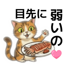 A brown cat and sea friends.