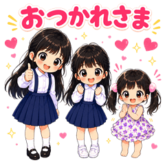 Cheerful Three Sisters Stickers