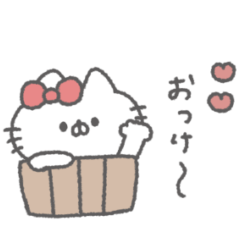cute ribbon cat sticker #20