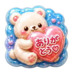 Puffy Glossy Thanks Stickers