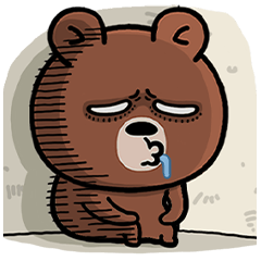 Angry-Look Bear Stickers