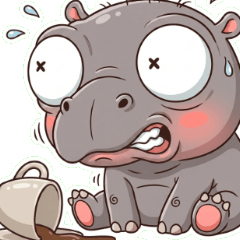 Pop Art Quirky Hippo