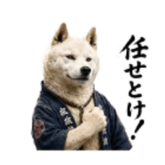 Cool White Shiba Stickers