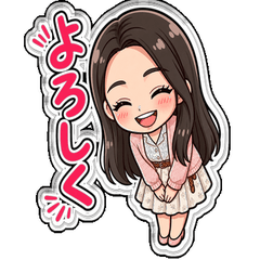 Long-Haired Girl! Positive Stickers