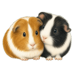 Sweet Guinea Pig Duo: Daily Greetings