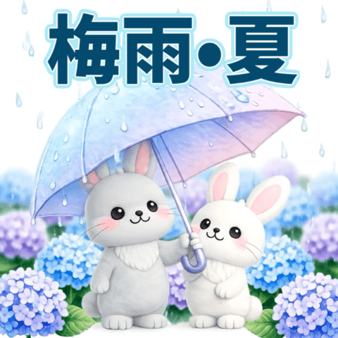 【會跳出】梅雨・夏日常♡快樂兔兔