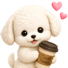 3D Fluffy White Puppy