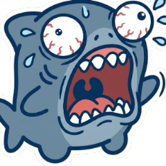 Cool Black Grumpy Shark