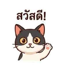 Set of stickers of grumpy, happy cats.