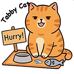 Hurry Tabby Cat