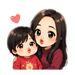 Q版珊珊與媽媽❤️