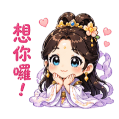 1°小小Q公仔日常祝福語*想你囉!啾咪
