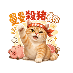 可愛橘貓曼曼的日常對話貼圖