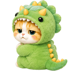 Orange Cat Dino! (No Text)