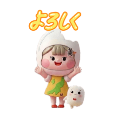 喜爱噗库米和米饭的小女孩