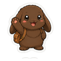 Choco Bunny with Mini Backpack