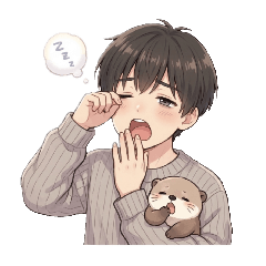 A boy and small animals
