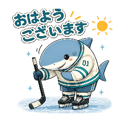 Polite Hockey Shark Stickers