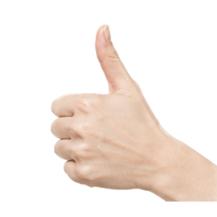 I reply by hands.