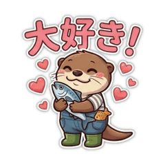 River Otter Fishing Stickers