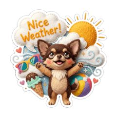 Sunny Chihuahua Felt Stickers