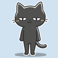 Sleepy-Eyed Black Cat