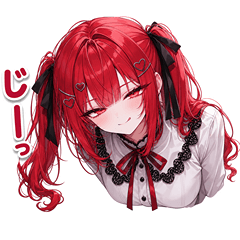 A girl with red hair and twin tails
